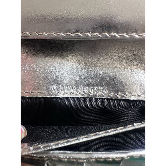 GUCCI Silver Canvas Leather Snap Multi-Compartment Long Wallet - Picture 9 of 10